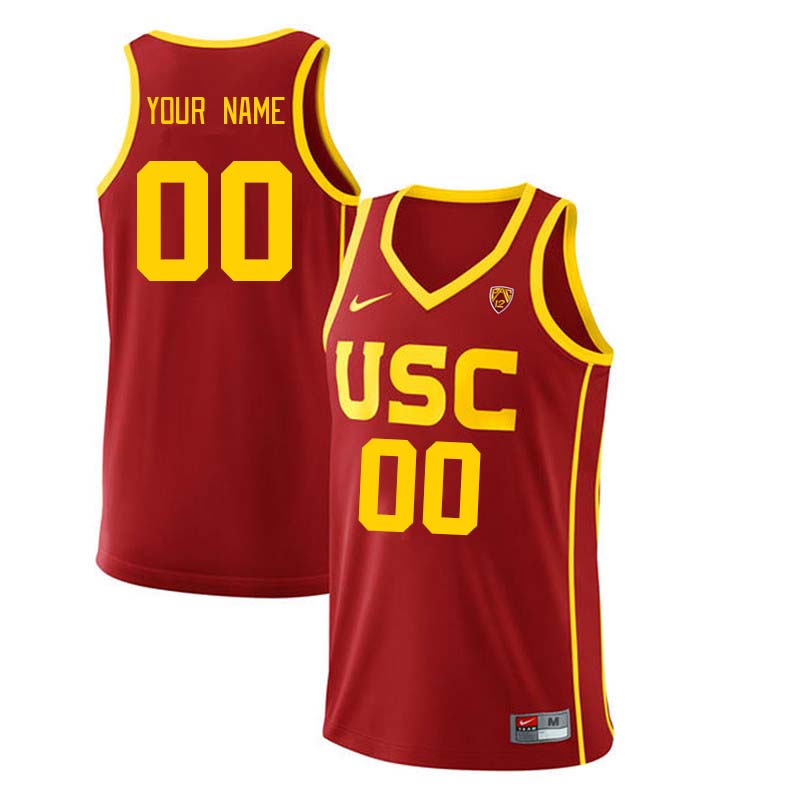 Custom USC Trojans Name And Number College Basketball Jerseys Stitched-Cardinal